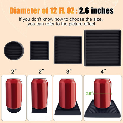 xxxHOLIC Rubber Non Slip Furniture Pads, 2" Black Round, Set of 4 | Furniture Grippers for Hardwood Floors, Anti Skid Caster Cups, Bed Frame & Couch Stoppers, Floor Protectors for Heavy Duty