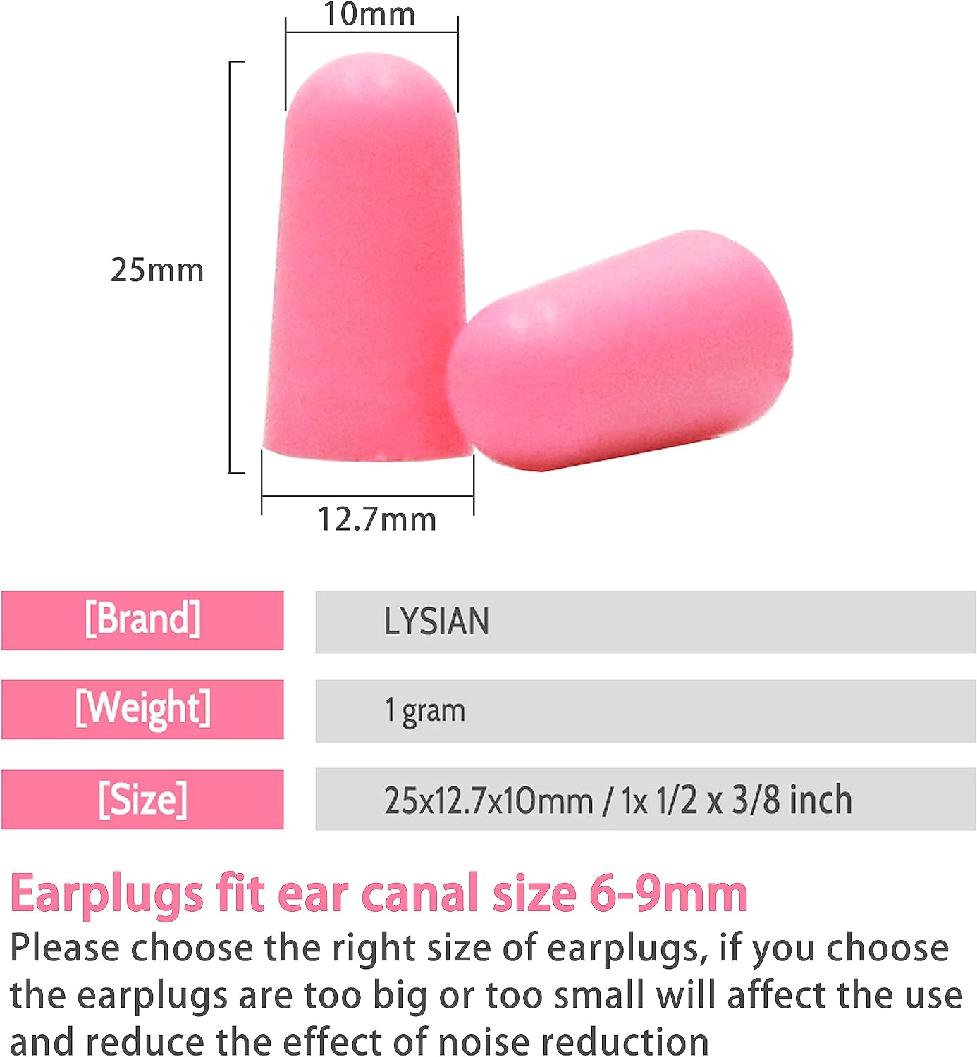 LYSIAN Foam Ear Plugs for Sleep, 60 Pairs, 38dB SNR, Purple | Ultra-soft noise reduction earplugs for snoring, shooting, study, work & travel; 38dB SNR, hearing protection