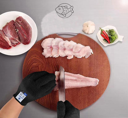 Cutting Gloves, Food Grade Level 5 Protection, Safety Kitchen Cut Gloves for Oyster Shucking, Fish Fillet Processing, Mandolin Slicing, Meat Cutting and Wood Carving. (Violet-Medium 2 Pairs)