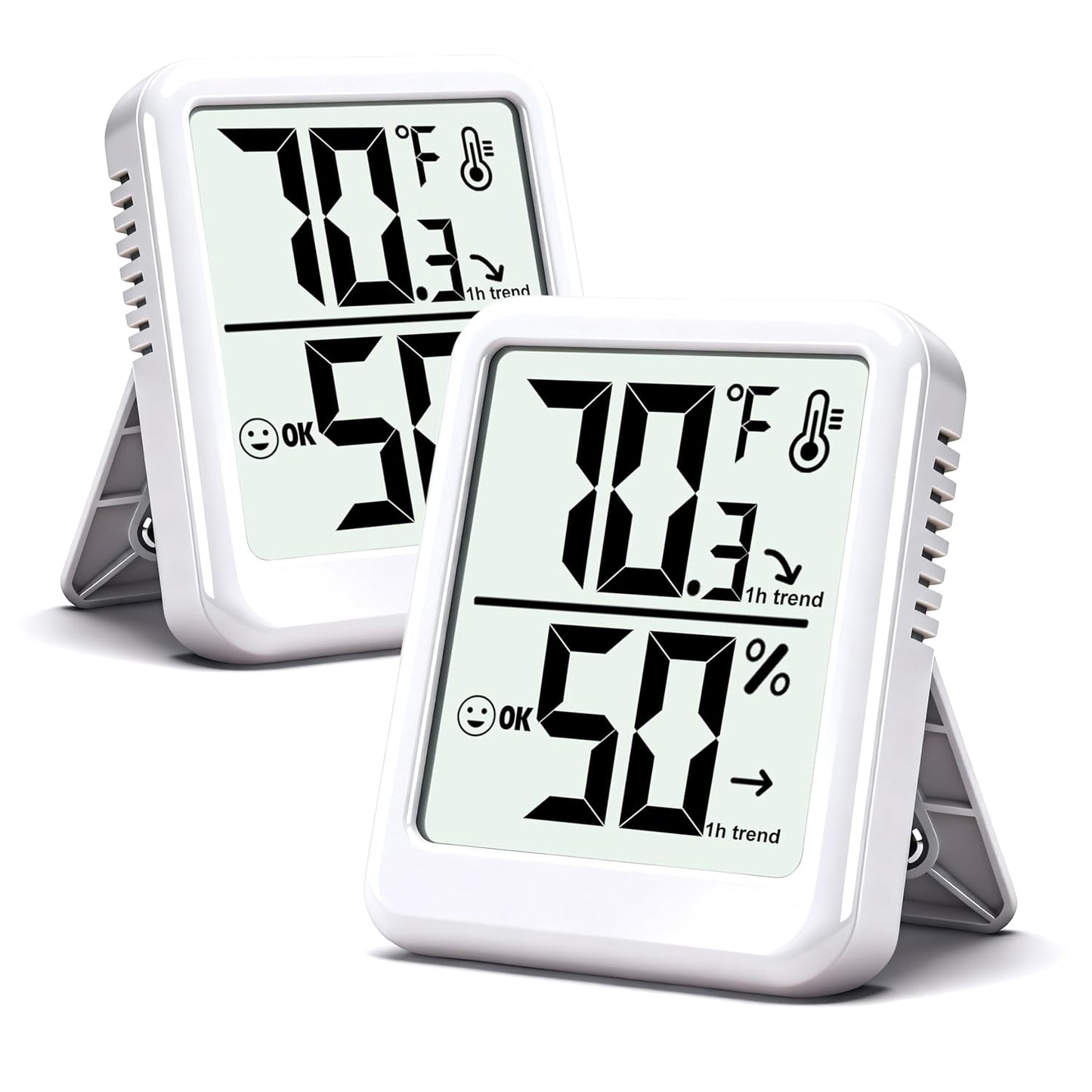 Room Thermometer Indoor Hygrometer Digital Humidity Meter | Accurate Sensor, Fast Refresh, Big Digits, Easy to View, ℉/℃, w/ AAA Battery, Compact for Home, Office, Pet, Plant