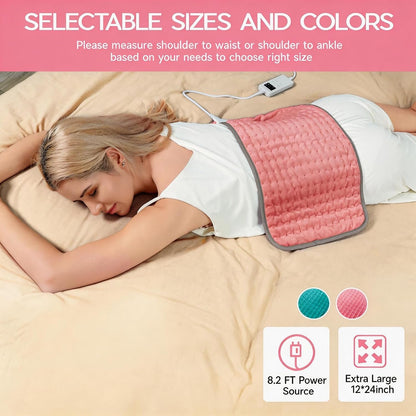 Heating Pad for Period Cramps, Heating Pad for Back/Neck/Shoulder Muscle Pain, 6 Heating&4 Timer Setting, Auto Shut Off, Dry/Moist Heat & Machine Washable, Gray Birthday Christmas Gifts for Women Mom