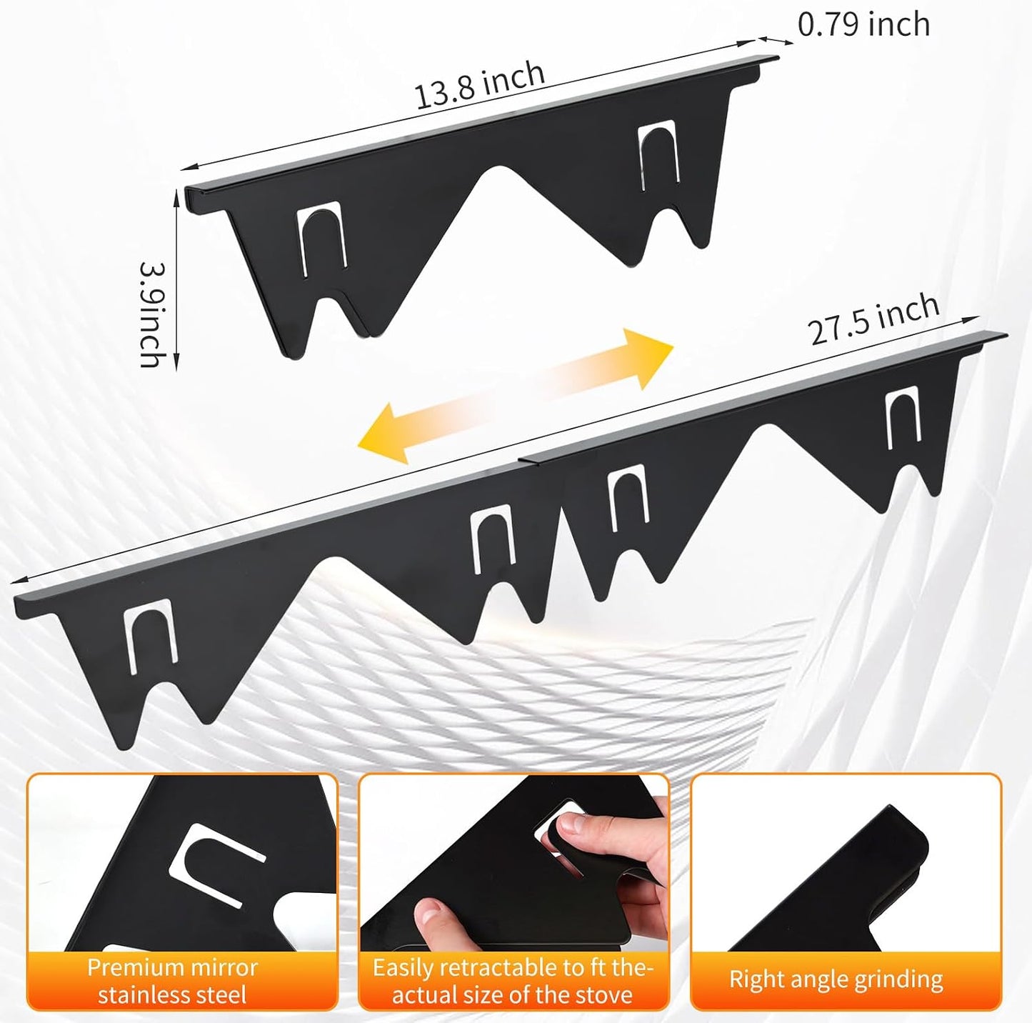 Silicone Kitchen Stove Counter Gap Cover Long & Wide Gap Filler (2 Pack) Seals Spills Between Counters, Stovetops, Washing Machines, Oven, Washer, Dryer - Heat-Resistant and Easy Clean (White)