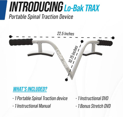EZ-Bak Lo-Bak TRAX Lumbar Spine Stretcher - Upper & Lower Back Stretcher Pain Relief – Portable Spine Decompressor & Back Cracking Device for Herniated Discs, Sciatica, Scoliosis - Blue