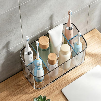 2-Slot Electric Toothbrush Holder Wall & Counter, No-Drill | Self-adhesive waterproof, Drainage holes, Keeps dry, Fits counter/wall, For bathroom vanity,, Small Size
