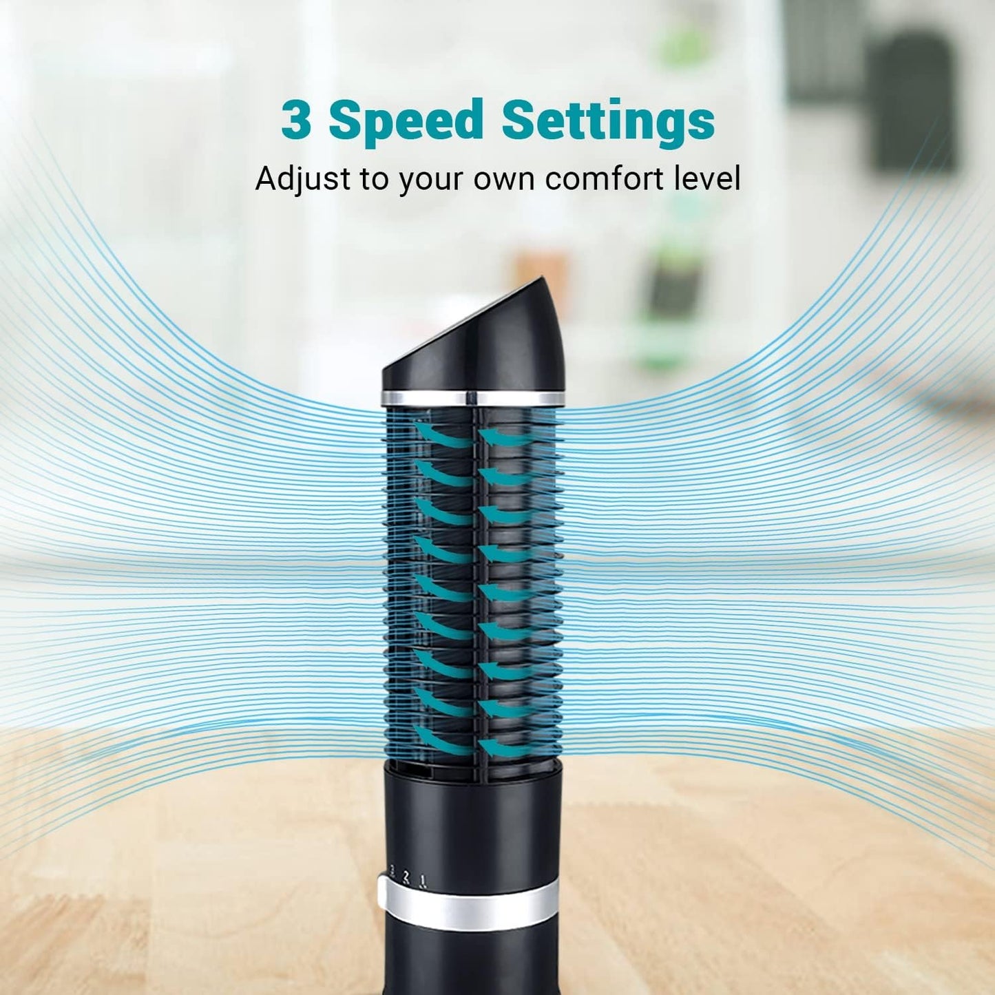 DR.PREPARE Oscillating Tower Fan, Desk Table Fan with 3 Speeds, Quiet Cooling, 60° Oscillation, 16 Inch Personal Small Bladeless for Bedroom Home Office Desktop