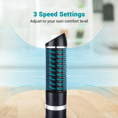 DR.PREPARE Oscillating Tower Fan, Desk Table Fan with 3 Speeds, Quiet Cooling, 60° Oscillation, 16 Inch Personal Small Bladeless for Bedroom Home Office Desktop