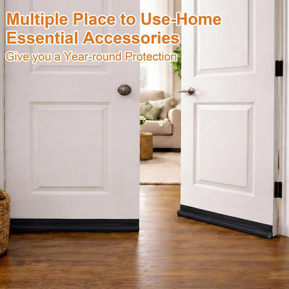 HomeProtect Door Draft Stopper Weather Stripping Door Seal Under Door Sweep Block Cold Air Gaps Front Soundproof Draft Blocker for Bottom of Door Suitable for Interior/Exterior,White