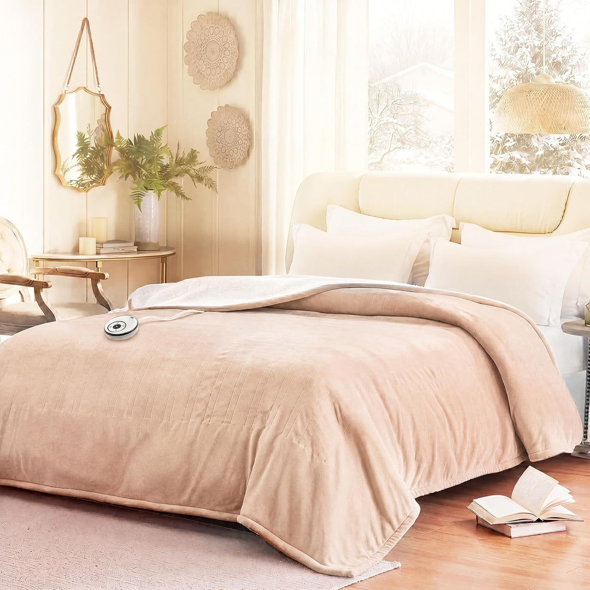 Sealy Electric Blanket Throw 50×60, Flannel to Sherpa, Charcoal
