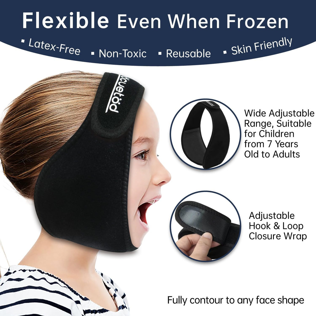 ZNÖCUETÖD 4 Packs Small Gel Ice Packs for Injuries Reusable Compatible with Wisdom Teeth Ice Pack Head Jaw Face Wrap Oral Dental Surgery Recovery