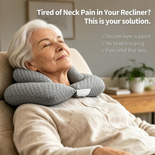 2-Layer Neck Pillow for Office, Recliner & Car -Breathable,Washable