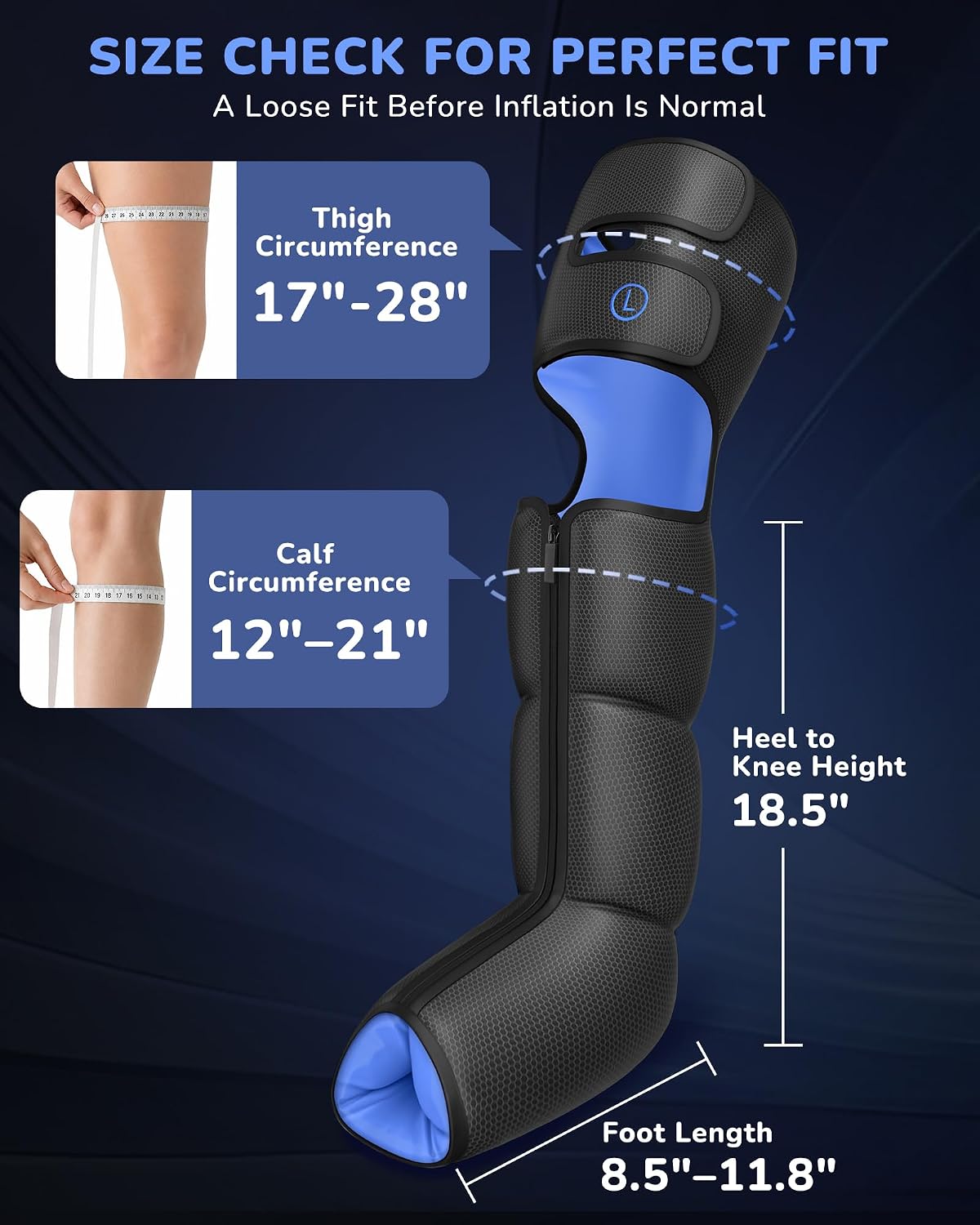 Leg Compression Massager with Heat for Circulation and Pain Relief | Sequential Full Leg Air Compression Boots, Recovery System, 6 Mode, 9 Intensity, 3 Heat, Plug-in Use, Mom, Dad, Athletes, Gym