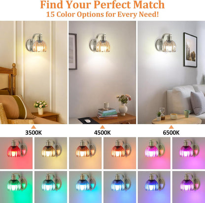 Vintage Battery Operated Wall Sconce, Wireless Wall Lights with Bulbs