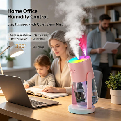 UEISODC bedroom humidifier, desktop USB humidifier, car air freshener, relieves tight skin, cough, nasal congestion, allergies and dry air，With automatic shutdown, silent operation