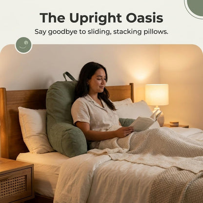 Deluxe Comfort Microsuede Bed Rest - Reading and Bedrest Lounger - Sitting Supprt Pillow - Soft But Firmly Stuffed Fiberfill - Backrest Pillow With Arms, Light Purple
