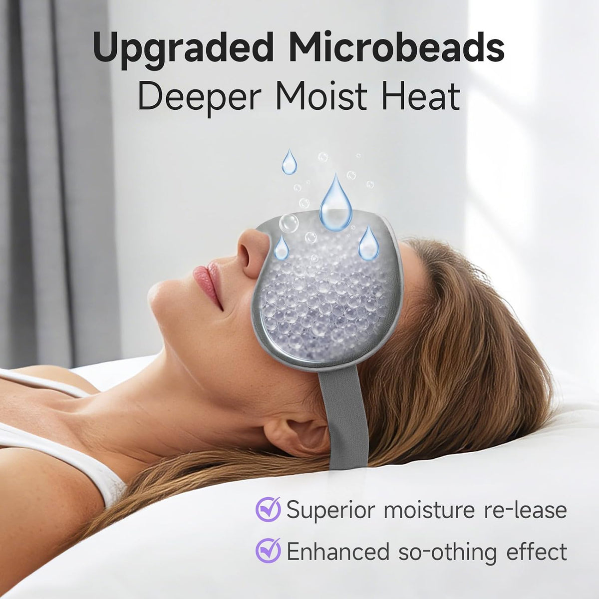 Umisleep Heated Eye Mask, Microwavable Moist Heat, Warm Compress, Purple