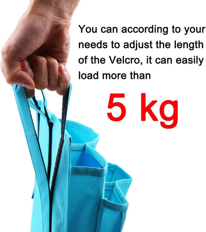 Large Pocket Bedside, Hanging Storage Organizer for Books,Phones,Tablets,Accessory and TV Remote - Best for Headboards, Bed Rails, Dorm Rooms, Bunk Beds, Apartments, Bathrooms &Travel (Light blue)