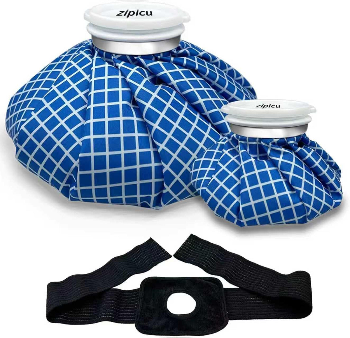 Ice Bags for Injuries, Classic No-Leak Elastic Breathable Ice Pack, Cold and Heat Treatment Ice Bag, Can Relieve Headaches, Migraines, Sports Injuries Swelling Pain, 3 Sizes (6"/9"/11") (4 Sets)