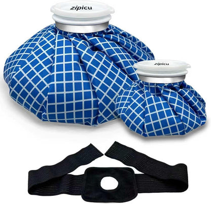 Ice Bags for Injuries, Classic No-Leak Elastic Breathable Ice Pack, Cold and Heat Treatment Ice Bag, Can Relieve Headaches, Migraines, Sports Injuries Swelling Pain, 3 Sizes (6"/9"/11") (4 Sets)