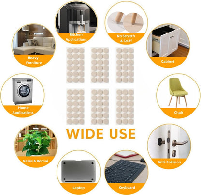 Felt Pads Small 3/8" Felt Pads for Cabinet Doors Bumpers, Cabinet Cushion Dots Felt Cabinet Door Stops, Self Adhesive Thick Bumper Pads to Protect Surfaces -Anti Scratch 234 Pcs Round Brown