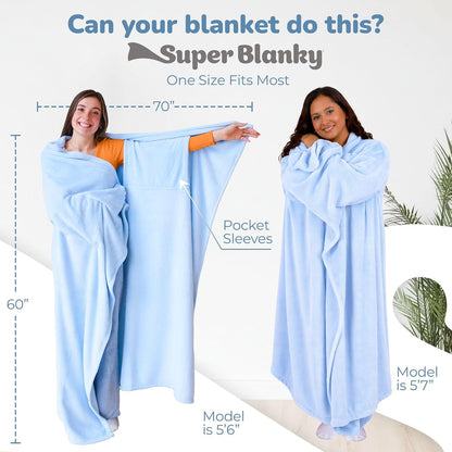 Super Blanky Wearable Blankets for Women & Men, Dorm Room Essentials, Gift for Her, Gifts for Women, Wife Birthday Gift Ideas