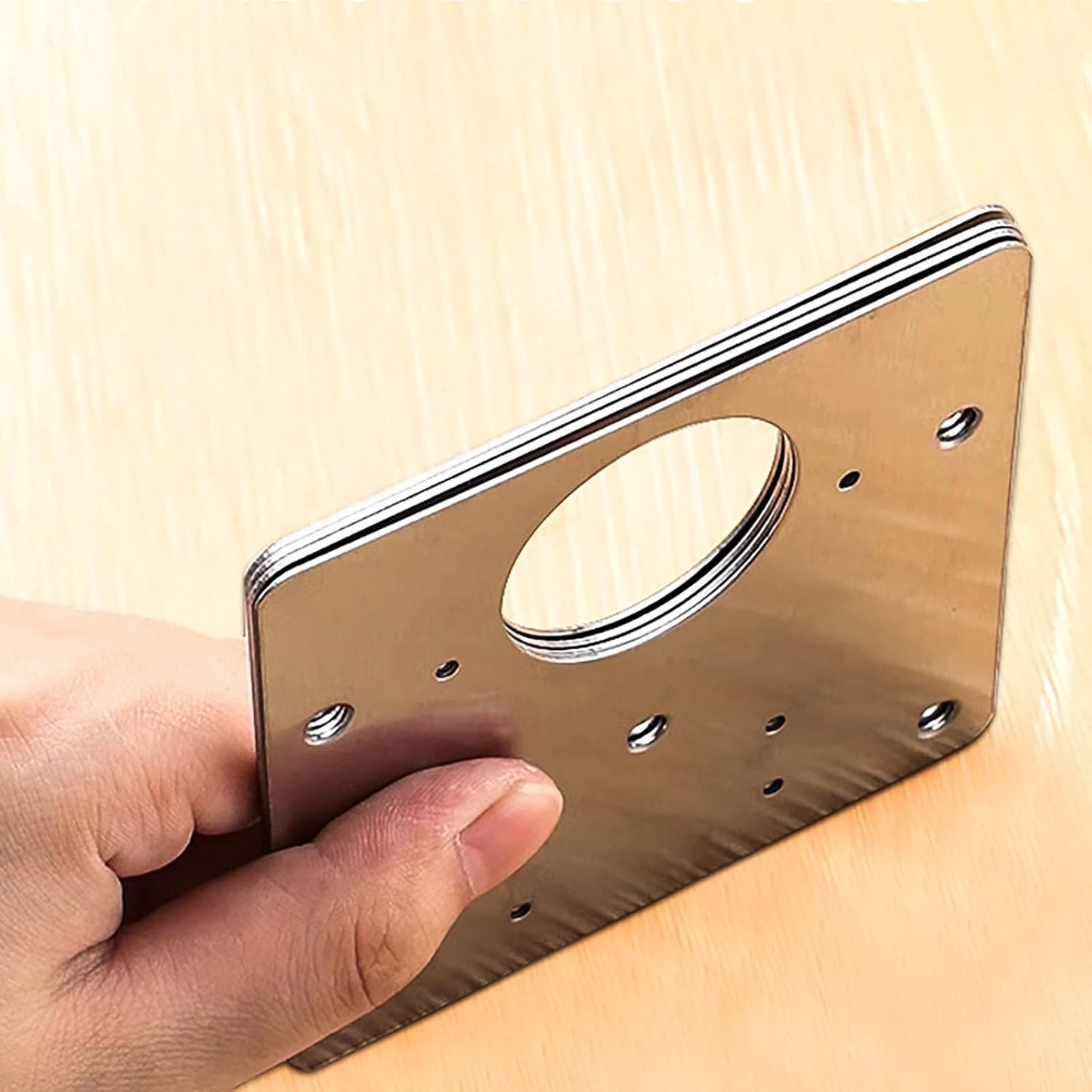 8 Pcs Hinge Repair Plate, 3.5 Inch x 3.5 Inch Stainless Steel Cabinet Door Panel Reinforcement Plate for Installation and Repair of Hinges (8)