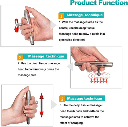 2-in-1 Trigger Point Massage Set, T-Bar Deep Tissue Massage Tool