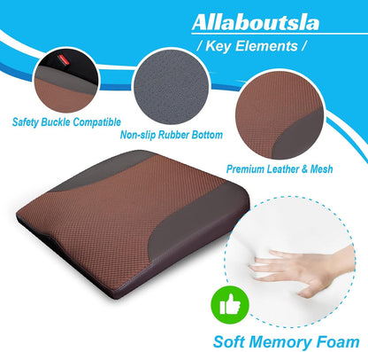 Allaboutsla Car Seat Cushion with Lumbar Support Pillow, Car Back Support | L-Shaped Ergonomic Memory Foam Seat Cushion, Car Seat Cushions for Driving, Driver Cushion and Back Support for Car, B&G
