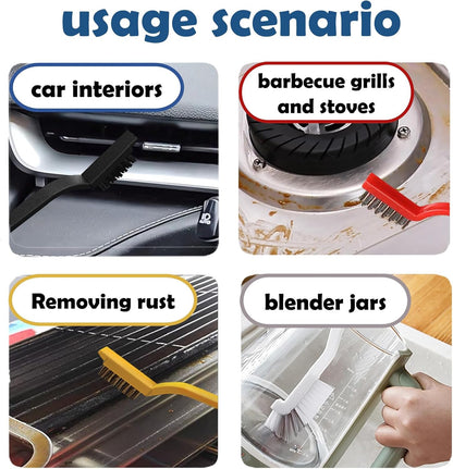 Betanull Crevice Cleaning Brush Set, Multi-Purpose Hard Bristle Brushes | for Deep Cleaning Kitchen, Bathroom, Grout, Sink, Cup, Teapot, Bottle, Blender, Corners, Tight Spaces & More