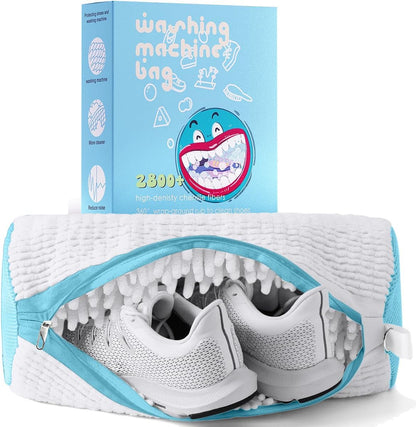 XXL Shoe Washing Machine Bag, Laundry Shoe Bag for Washer and Dryer, Laundry Shoe Bag Protect Sneaker, Running Shoes, Bras, Delicates and Toys, Includes 2 Shoes (White 1 Pack)