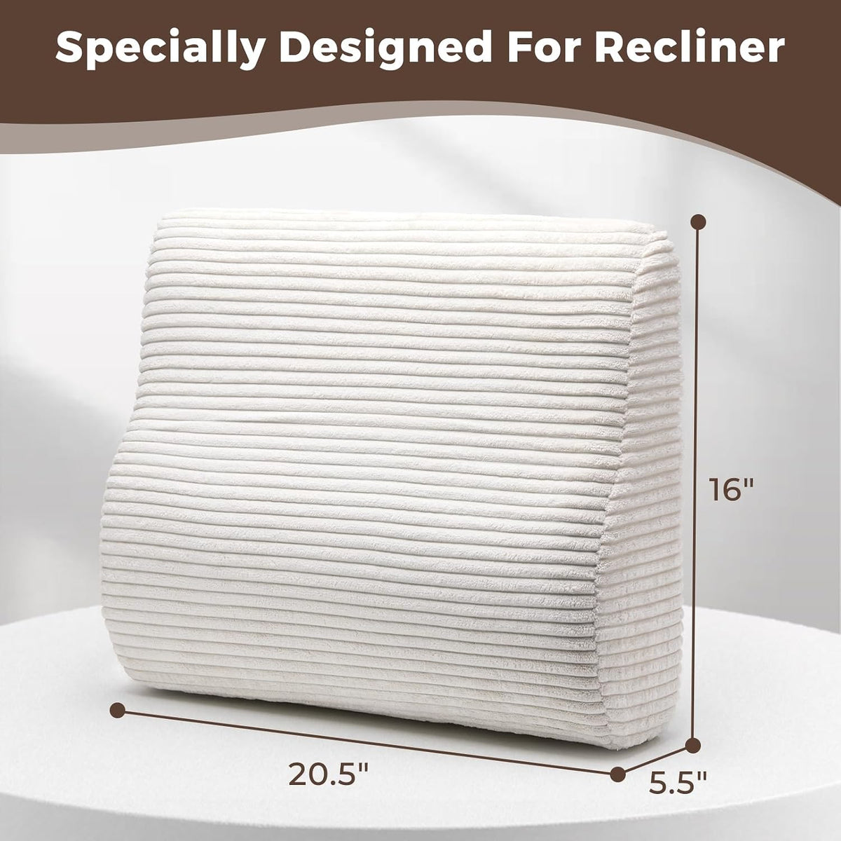 Lumbar Support Pillow for Recliner Chair/Accent Chair/Couch, Washable Cover
