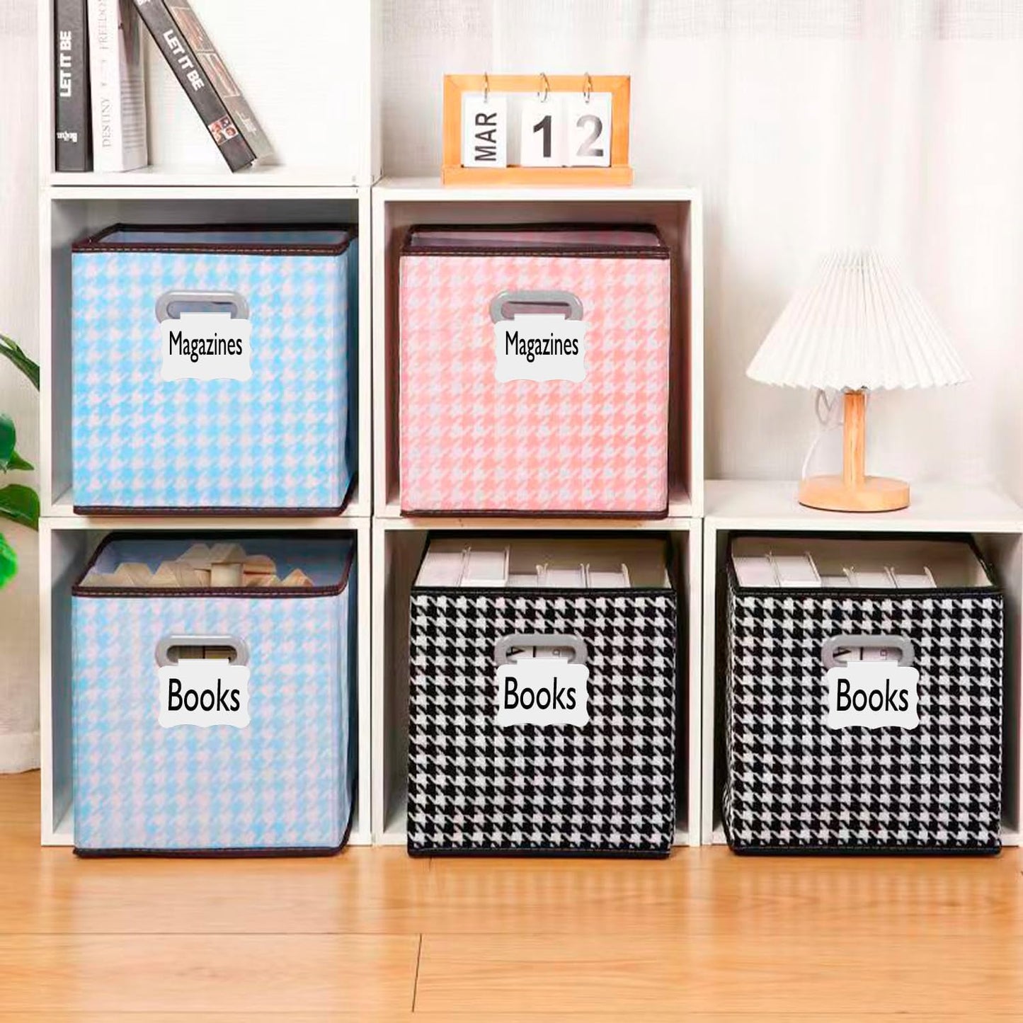 20 Basket Labels Clip On, Reusable Labels for Storage Bins, Removable Chalk Labels for Containers, Kitchen Closet Baskets and Storage Basket Holders with 2 White Chalk Markers