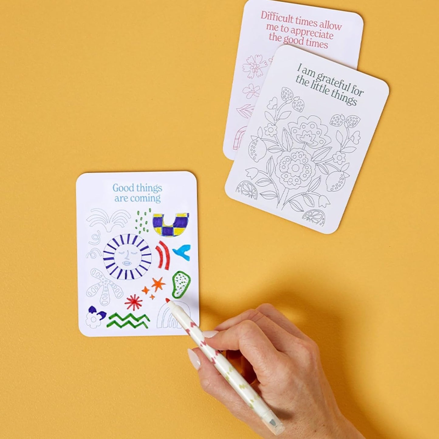 Color Your Own Affirmation Cards – Creative Mindfulness & Positivity Kit