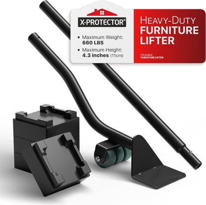 X-Protector Furniture Lifter Tool - Premium Furniture Jack Lifting Tool | Lift Furniture Easily - Appliance Lifter with 4.3" Adjustable Height - Ideal Jack to Lift Furniture Easily with No Effort