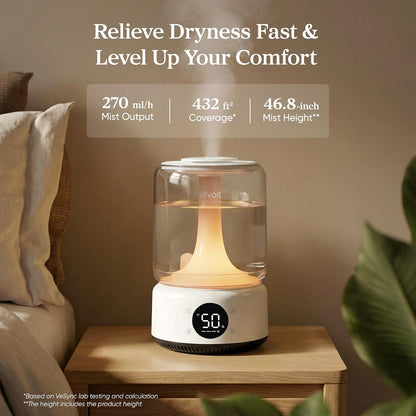 Levoit Top Fill Humidifiers for Bedroom, 2.5L Tank for Large Room, 25dB