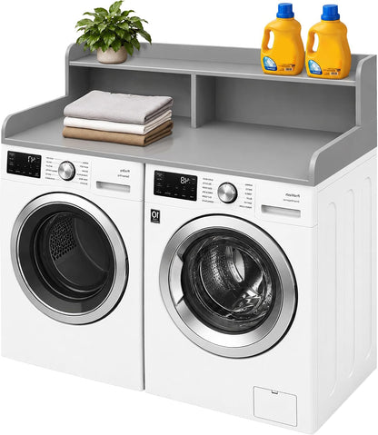 Royxen Laundry Countertop with Storage Universal Fit, Washer and Dryer Countertop with Shelf, Laundry Room Storage, 2-Tier Shelf (Oak)