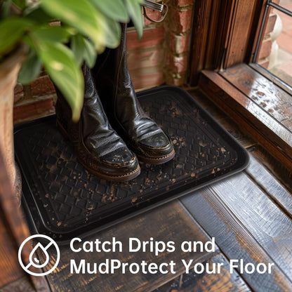 Boot Tray for Entryway, 3 Pack Waterproof Shoe Trays for Indoor Outdoor Use 20"x15" Durable Shoe Mat with Raised Edge, Non-Slip Tray for Boots, Pets, Garden & Muddy Shoes