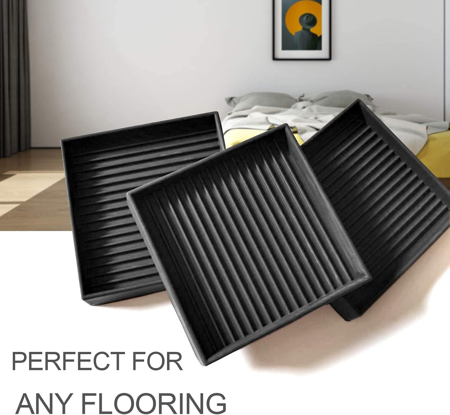 Non Slip Furniture Pads for Hardwood Floors -8 Pcs 3” Furniture Coasters Cups, Anti Skid Furniture Grippers Rubber Feet, Floor Protectors for Furniture Bed Couch Stoppers