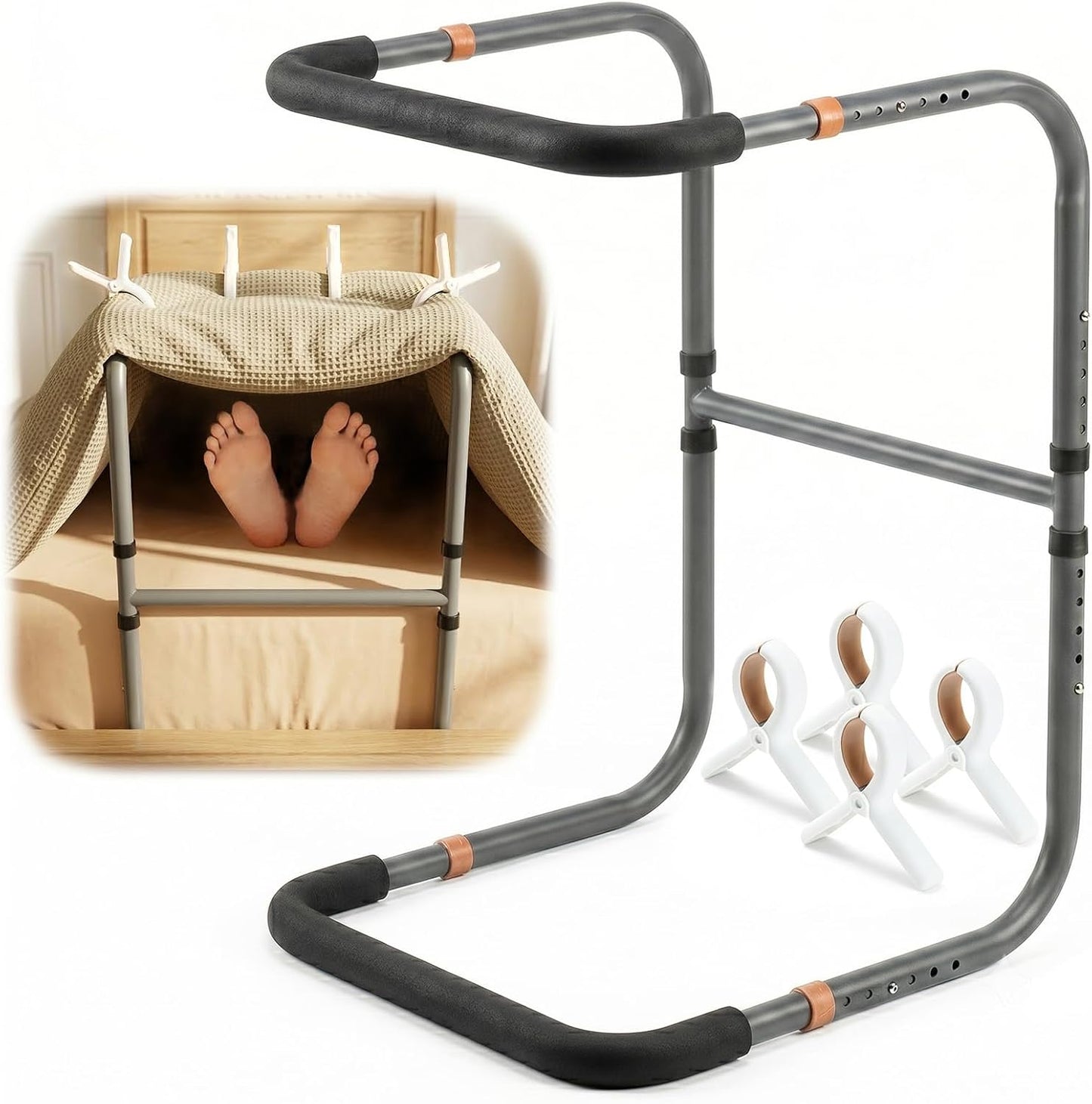 Adjustable Blanket Lifter for Feet | Reinforced Structure, 3 Setup Modes, Tool-Free Assembly, for Post-Surgery Recovery, Neuropathy & Arthritis Relief