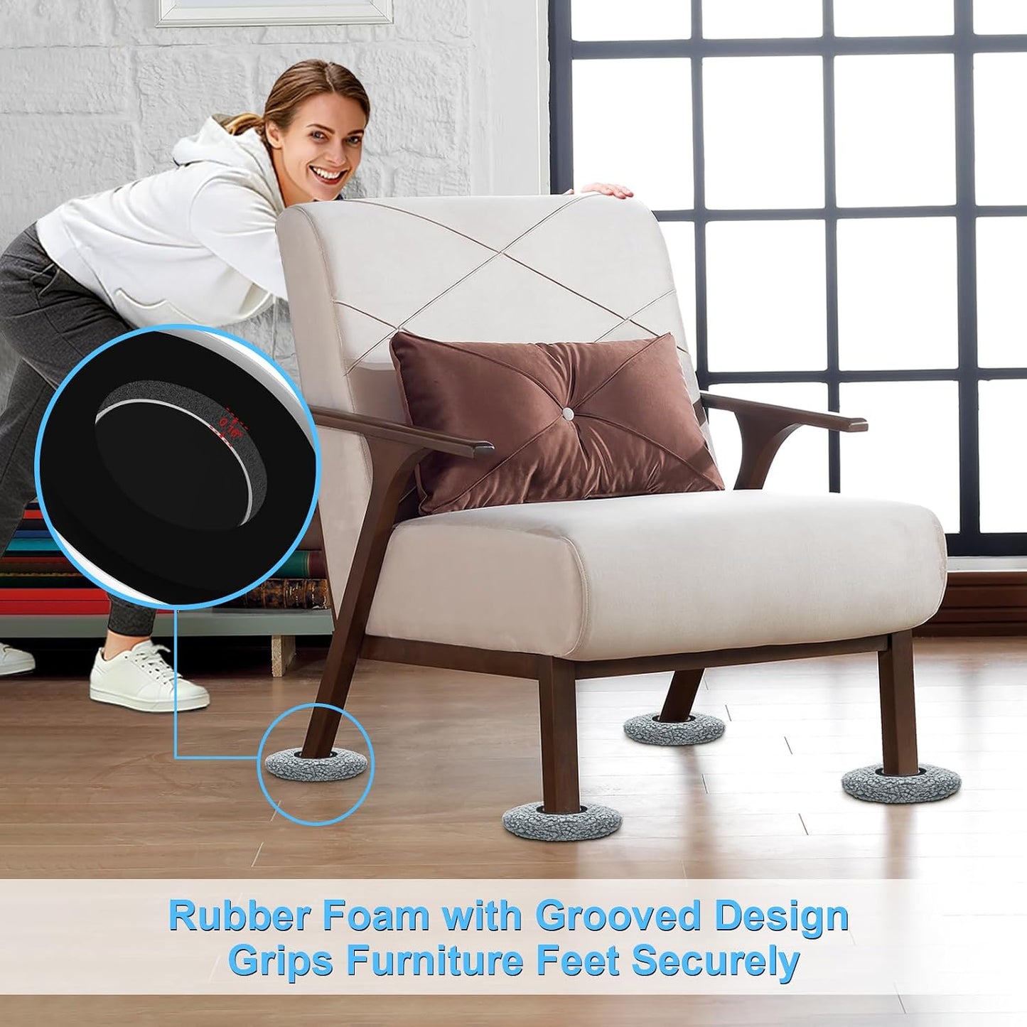 New Upgrade Furniture Sliders: Multi-Surface 3-in-1 Furniture Movers Slider | Heavy Moving Pads with 8PCS 4.3" Carpet Sliders + 4PCS Hard Floor Socks + 1 Lifter - Protect Floor and Easily Move Furniture