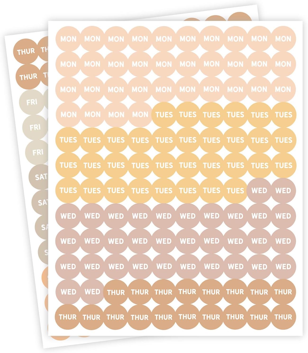 Andaz Press Colorful 7 Days of Week Stickers, Day Week Calendar Stickers for Adults Planner Day Dots Food Labels for Food Containers Date Calendar Planner Stickers Week Day Sticker Labels, 480-Pack