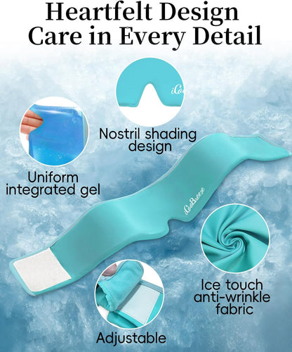 Cooling Eye Mask for Puffy Eyes, FSA Eligible HSA, Headache and Migraine Relief Gel Eye Mask, for Headache, Puffiness, Eye Strain, Reusable Face Ice Pack for Post-Surgery Care, Deep Blue