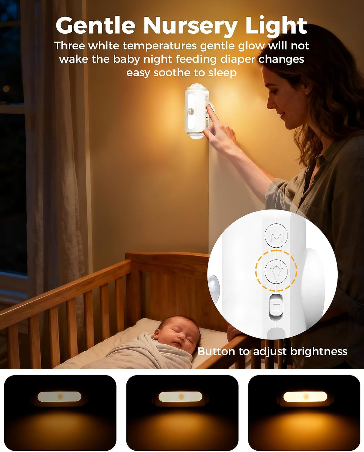 Motion Sensor Wall Light, Rechargeable Peel and Stick on Sconce Set of 2