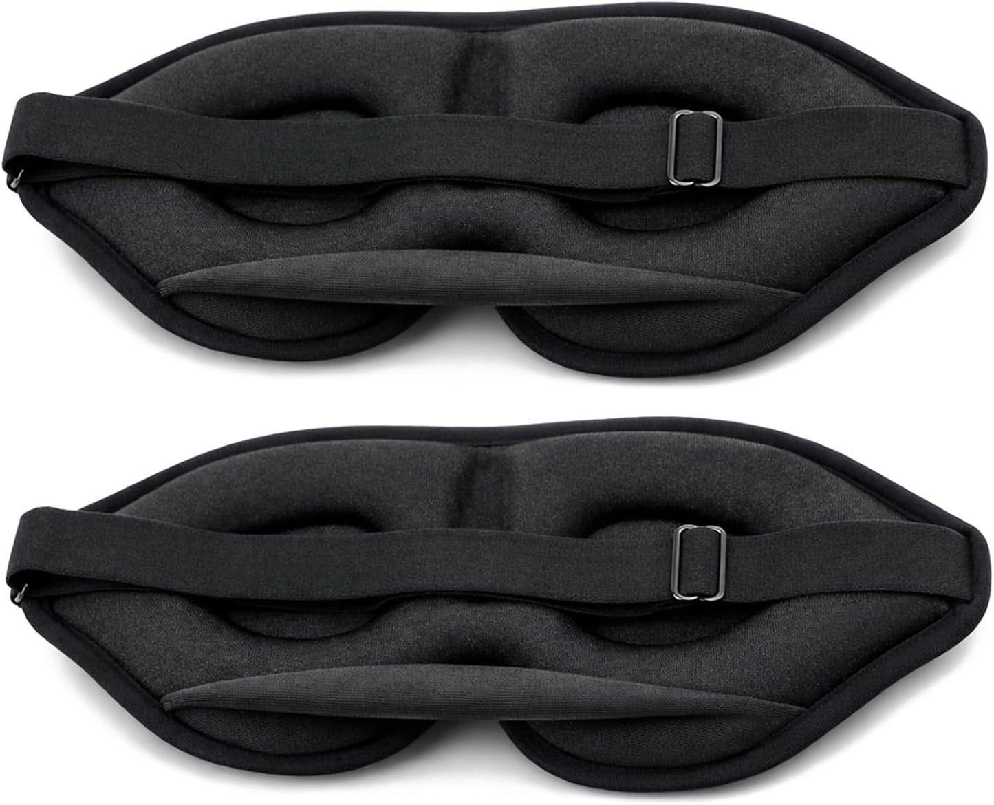 2 Pack Sleep Masks 3D Contoured Eye Mask for Sleeping Upgraded Slanted Nose Wing Light-Blocking Fits Side Sleepers