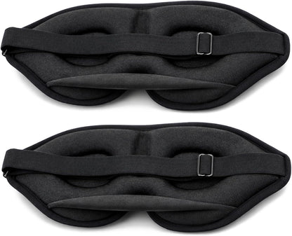 2 Pack Sleep Masks 3D Contoured Eye Mask for Sleeping Upgraded Slanted Nose Wing Light-Blocking Fits Side Sleepers