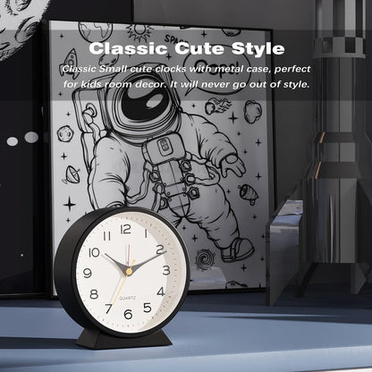 AYRELY® 4.5" Analog Alarm Clock, Small Retro Desk Clock and Table Clock