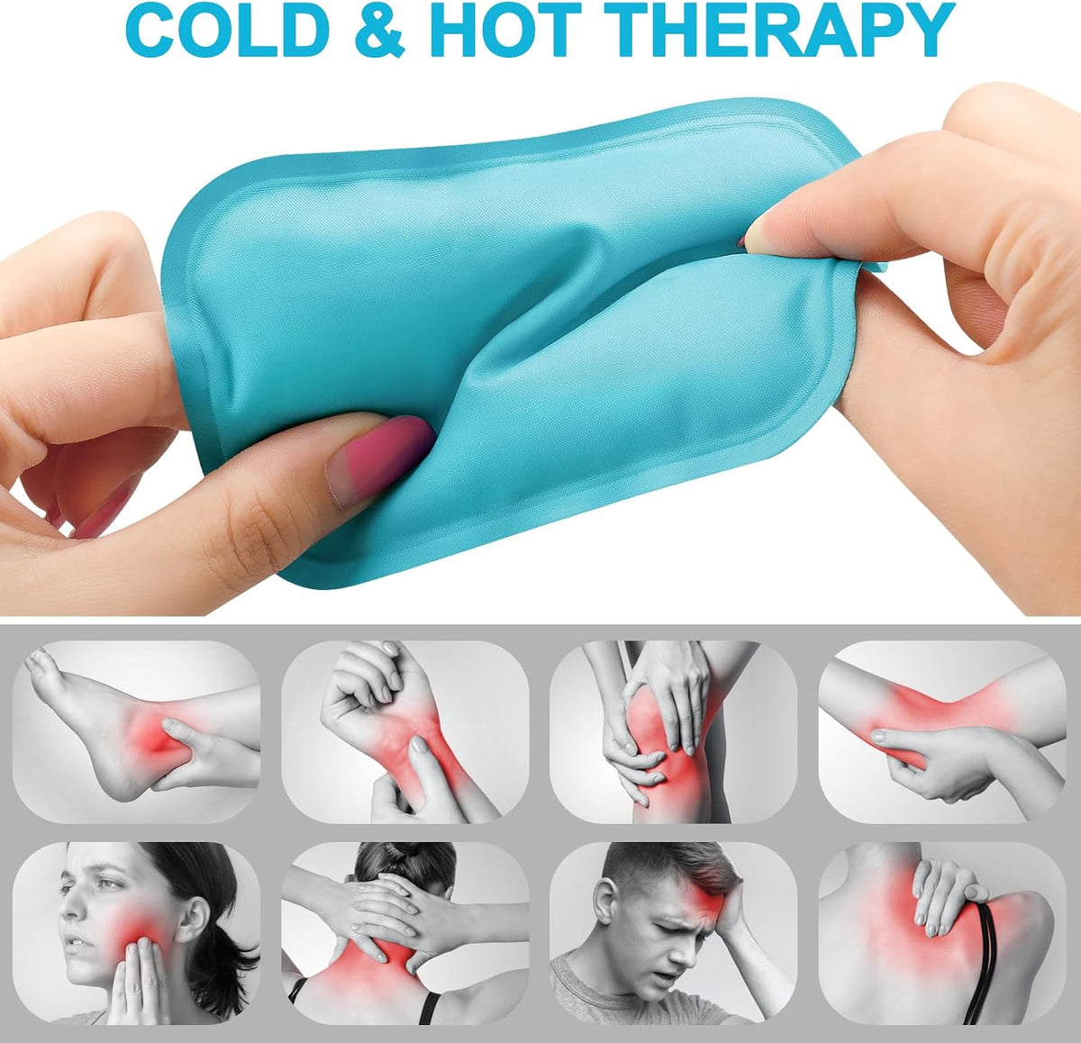 Reusable Small Ice Packs - Hot & Cold Mini Gel Cold Packs for Injuries, Sinus Relief, Tired Eyes, Headaches, First Aid, Pain Relief, Wisdom Teeth, Face - 6 Packs
