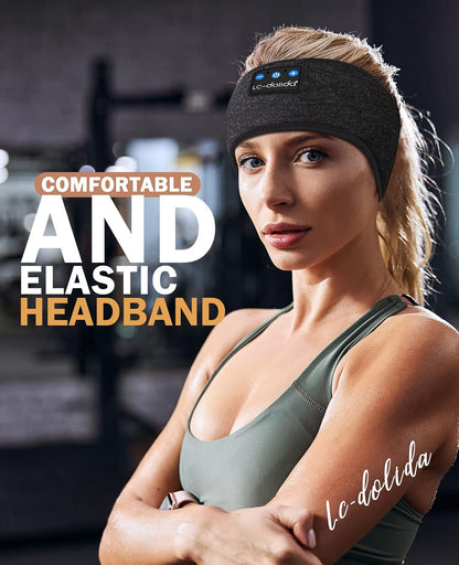LC-dolida Sleep Headphones Headband Bluetooth 5.4, Sports Headband Earphones Wireless with Speaker Microphone USB C for Women Sleeping Gift Workout Jogging Yoga Insomnia Travel Meditation, Butterfly