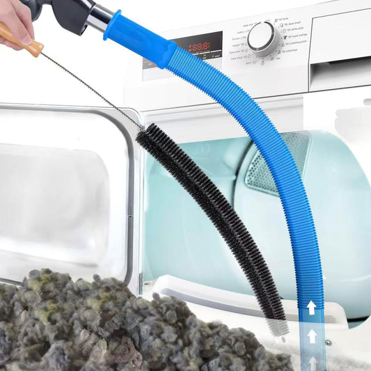 2Pcs Dryer Vent Cleaner Kit, Lint Brush & Universal Vacuum Hose Blue | Universal Flexible Hose Without Whistling Noise | Reach Deep Traps - Remove Hidden Lint, Speed Drying & Reduce Fire Risk