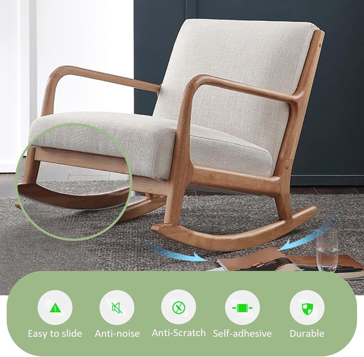 COMNICO 2 Rolls Felt Strip with Adhesive Backing, Non Slip Cuttable Felt Tape Self Adhesive Furniture Pads for Protecting Furniture Surfaces Hardwood Floor Chair Wall (Gray, 1/2x60in) | Self Adhesive Furniture Pads, for Protecting Furniture Surfaces,