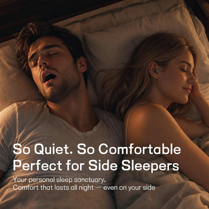 Sleep Earbuds for Side Sleepers, Mini Invisible Bluetooth Earbuds, Ultra-Light Sleep Headphones HiFi Sound, Long Battery Life, LED Display, Bluetooth 5.4, ANC Noise Cancelling, Black